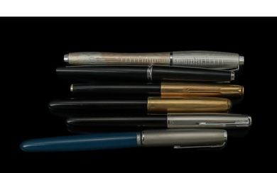 A Good Collection Of Vintage Parker Fountain Pens - 6 In Tot...