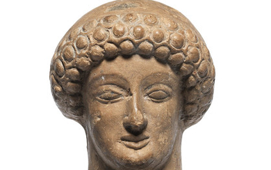 A Greek terracotta head