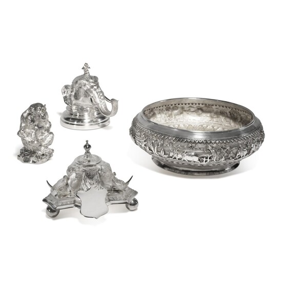 A Group of Silver and Silver-Plated Animal-Form Table Articles, Victorian and Later