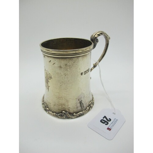 A Hallmarked Silver Mug, GJDF, London 1905, of plain taperin...