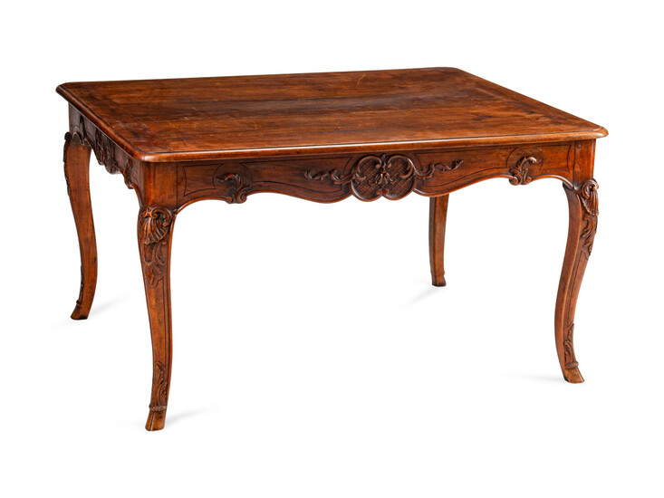 A Louis XV Style Carved Walnut Table
