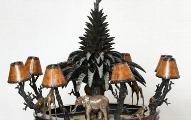 A Maitland Smith African Wildlife chandelier