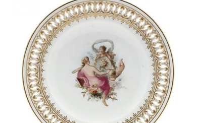 A Meissen Cabinet Plate with Reticulated Edge