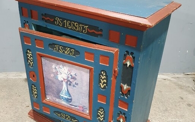 A PAINTED WALL CABINET