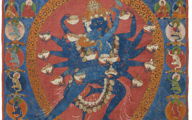 A PAINTING OF HEVAJRA CENTRAL TIBET, 17TH CENTURY