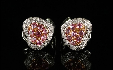A Pair of House of Taylor Pink Sapphire and Diamond