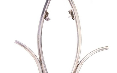 A Pair of Sterling Silver Earrings By Betty Cooke