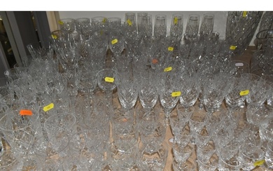 A QUANTIY OF CUT GLASS DRINKING GLASSES, to include eight We...