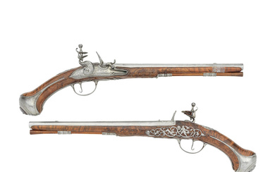 A Rare Pair Of French 32-Bore Flintlock Holster Pistols By...