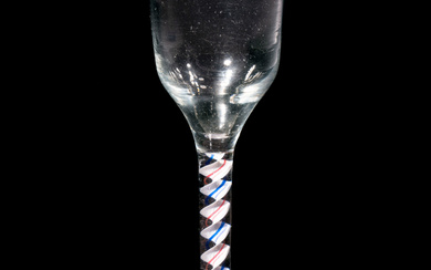 A Red and Blue Color Twist Wine Glass