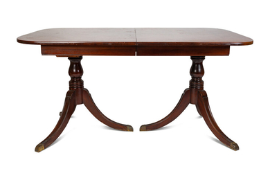 A Regency Style Mahogany Double-Pedestal Dining Table