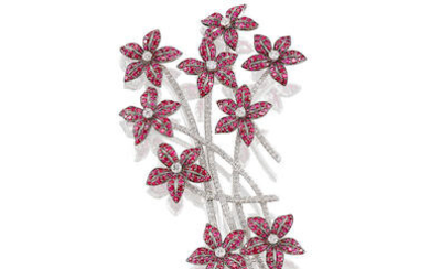 A Ruby and Diamond Novelty Brooch,, by Michele Della Valle