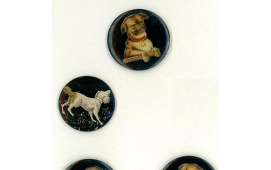 A SMALL CARD OF DIVISION THREE WATCH CRYSTAL BUTTONS