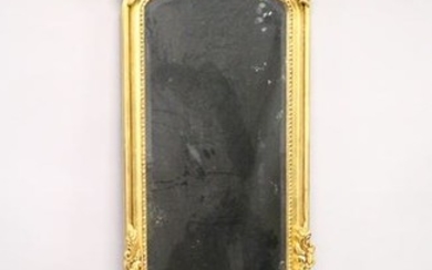 A TALL FRENCH GILT NARROW MIRROR. 5ft 10ins high x 1ft
