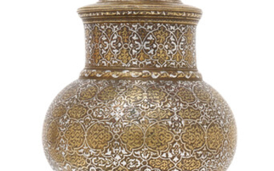 A TIMURID GOLD AND SILVER-INLAID BRASS JUG (MASHRABE), HERAT, AFGHANISTAN, EARLY 16TH CENTURY