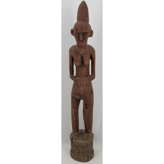 A Towering Female Tribal Figure, - 51.5" Tall.
