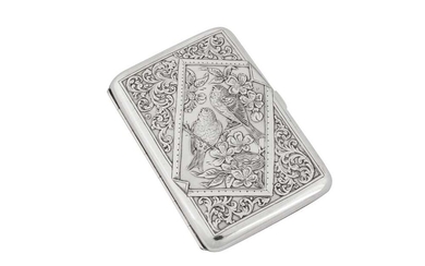 A Victorian sterling silver card case, London 1882 by Sampson Mordan