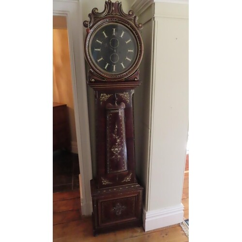 A WIV eight day long case clock with circular painted dial i...