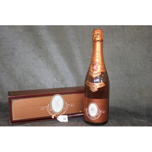 A bottle of "Crystal Louis Roederer" rose champagne 1983 in ...