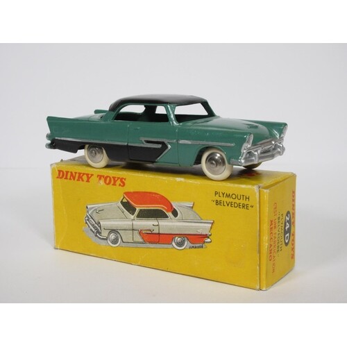 A boxed French Dinky Toys No.24D green and black Plymouth Be...