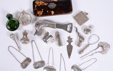 Y A collection of small silver, plated wares and objects