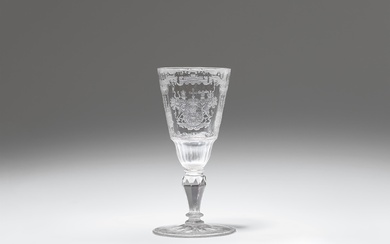A cut glass goblet with the arms of Imperial Count Friedrich Karl von Schönborn-Buchheim