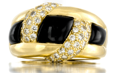 A diamond and onyx ring,, Van Cleef & Arpels