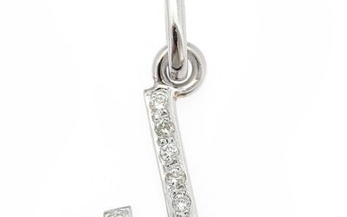 SOLD. A diamond pendant in the shape of the letter "J" set with numerous diamonds,...