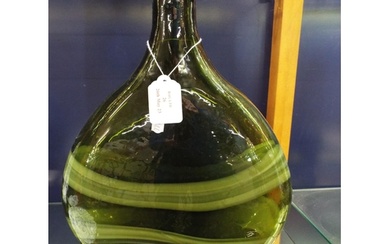 A large green art type glass vase