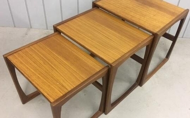 A mid-century, G-Plan 'Astro' nest of three tables. Largest...