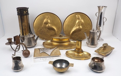 A mixed group of 20th Century metal items Comprising: a...