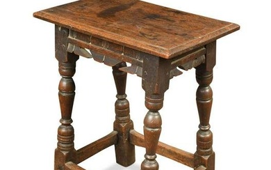 A oak joint stool, 17th century and later