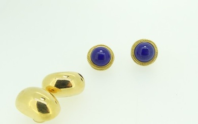 A pair of 14ct yellow gold hollow Ear Clips, 4.8g, together ...