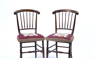 A pair of early 19th century simulated rosewood parlour chairs...