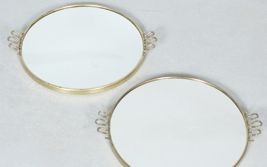 A pair of mirrors in the style of Josef Frank, 1960s.