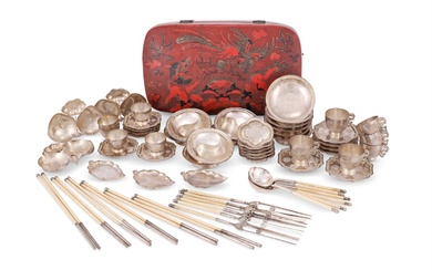 A rare Chinese silver Hors d'Oeuvres set