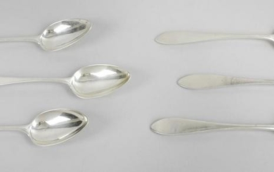 A set of six George III Scottish silver table spoons