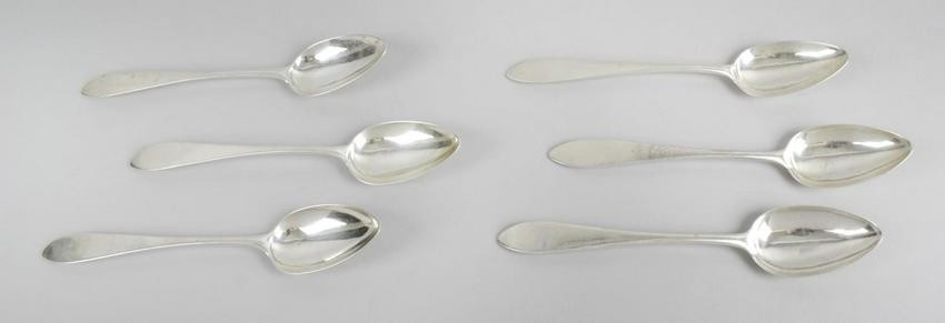 A set of six George III Scottish silver table spoons