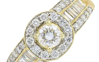 A vari-cut diamond dress ring.Estimated total diamond