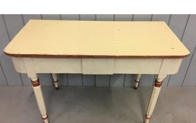 A vintage console table, painted in shabby-chic style. Dimen...
