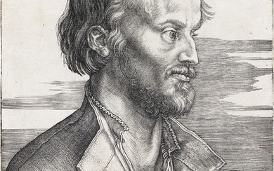 ALBRECHT DÜRER Philip Melanchthon. Engraving, 1526. 174x127 mm; 7x5 inch, narrow margins. ...
