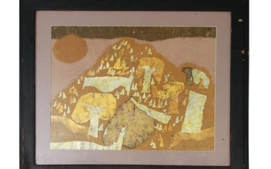 AMERICAN WOODCUT ABSTRACT BY CAROL SUMMERS