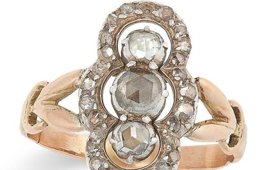 AN ANTIQUE DIAMOND RING, 19TH CENTURY set with rose cut
