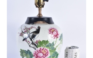 AN EARLY 20TH CENTURY CHINESE PORCELAIN GINGER JAR LAMP Late...