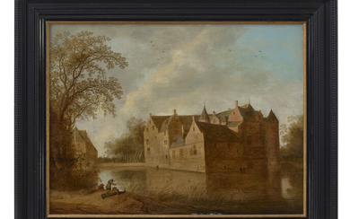 ANTHONY JANSZ. VAN DER CROOS (ALKMAAR 1606-1662 LA HAYE) Landscape with anglers and the Heerlijkheid Huis ter Heemstede