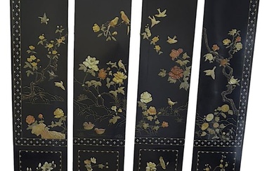 ANTIQUE 4 PANEL INLAID CHINESE SCREEN