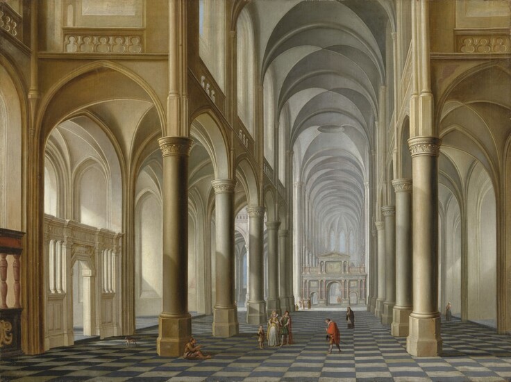 ATTRIBUTED TO DIRCK VAN DELEN (HEUSDEN 1604/1605-1671 ARNEMUIDEN), The interior of a church