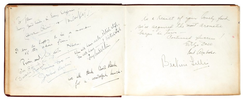 AUTOGRAPH ALBUMS | Les Ambassadeurs Visitors Book and two related volumes, 1940s-60s