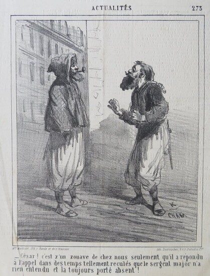 Amedee Charles de Noe, Charivari, Antique Lithograph 1865