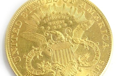 An 1895 American gold 20 dollar coin
